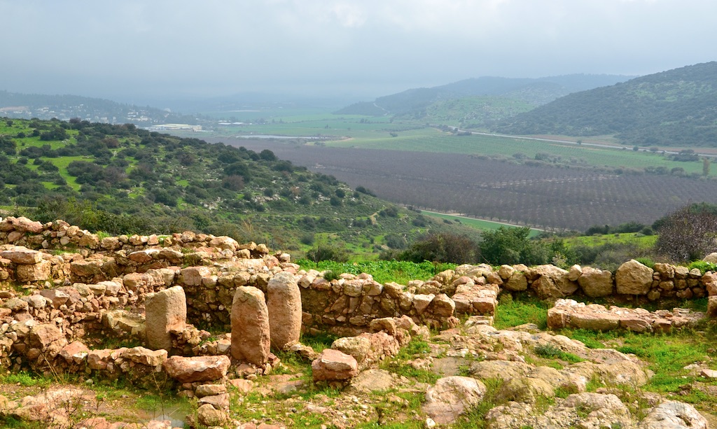 Looking in the direction of Socoh, over the Elah valley, from Khirbet Qeiyafa
