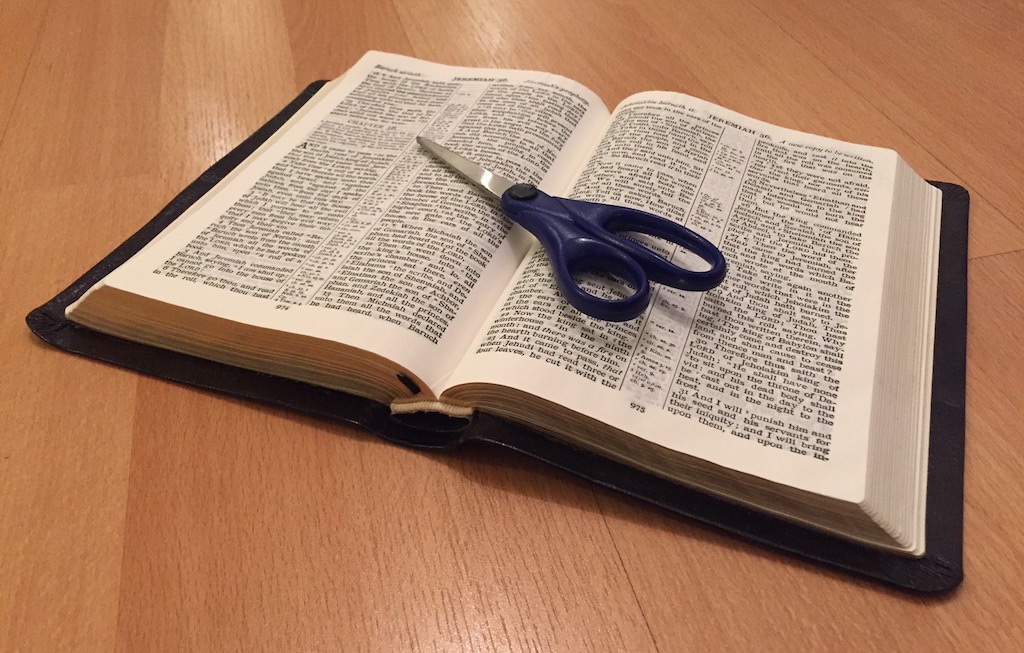 Scissors on a Bible